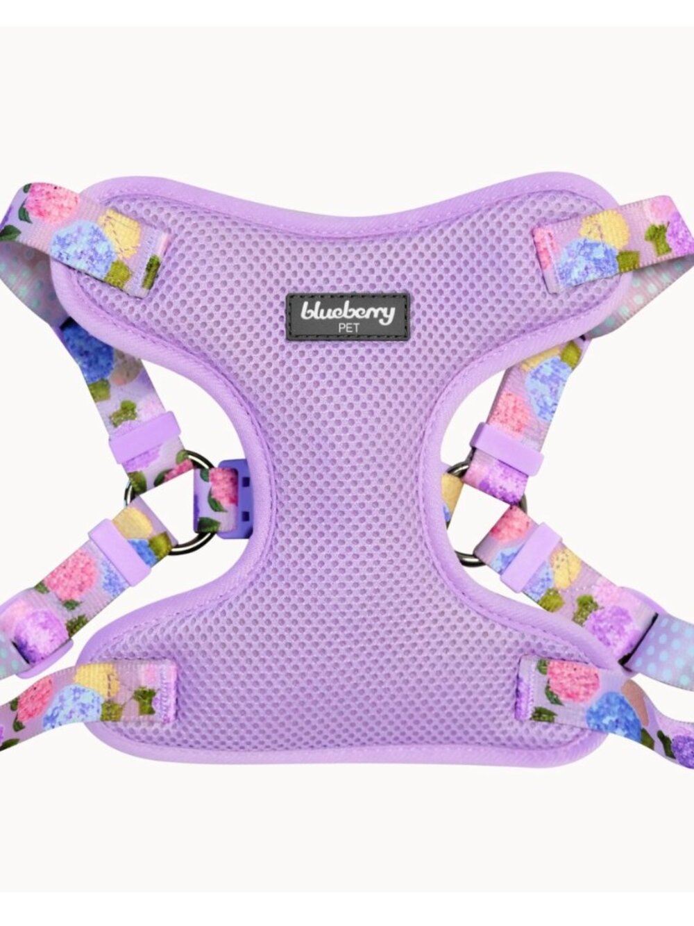 NWT - Blueberry Pet Rose Flower Print Padded Dog Harness Vest - Purple